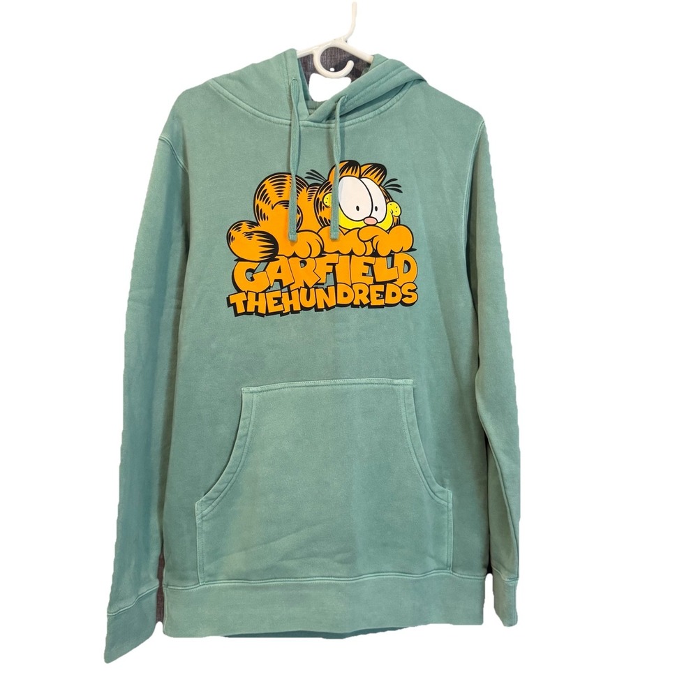 The Hundreds x Garfield Original Hoodie Pigment Green Size S NWT!